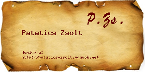 Patatics Zsolt névjegykártya